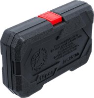 BGS Diy Bit-Einsatz-/Steckschlüssel-Satz | Antrieb Innensechskant 12,5 mm (1/2") | T-Profil (für Torx) / E-Profil | 19-tlg.