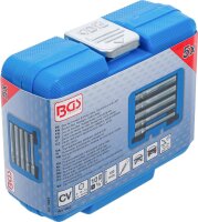 BGS Steckschlüssel-Einsatz-Satz, Sechskant, extra tief | Antrieb Innenvierkant 10 mm (3/8") | SW 8 - 14 mm | 5-tlg.