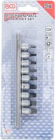 BGS Bit-Einsatz-Satz | Antrieb Innenvierkant 6,3 mm (1/4") | TS-Profil (für Torx Plus) mit Bohrung | 9-tlg.