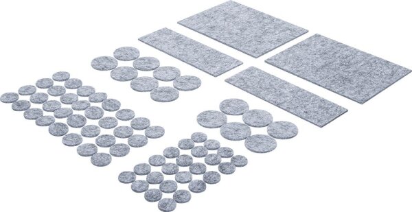 BGS Diy Filzgleiter-Satz | grau-meliert | 80-tlg.