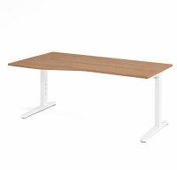 Schreibtisch XB18 Nussbaum/Weiß