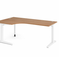 Schreibtisch XB82 Nussbaum/Weiß