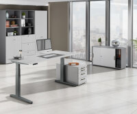 Schreibtisch XBHM 16 Asteiche/Weiß