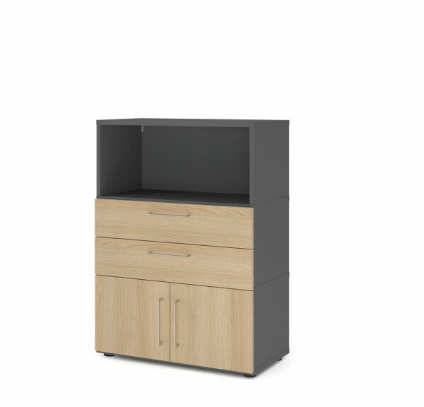 Schrank Kombischrank Flügeltüren Schubladen FW 80cm