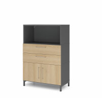 Schrank Kombischrank Flügeltüren Schubladen FW...