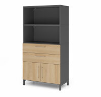 Schrank Kombischrank Flügeltüren Schubladen FW...