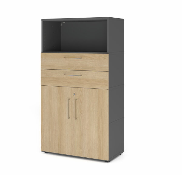 Schrank Kombischrank Flügeltüren Schubladen FW 80cm
